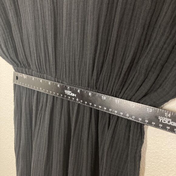 Z SUPPLY Jumpsuit Womens Medium Black Crinkle Gauze Elastic Waist ZP222233S - Picture 7 of 16